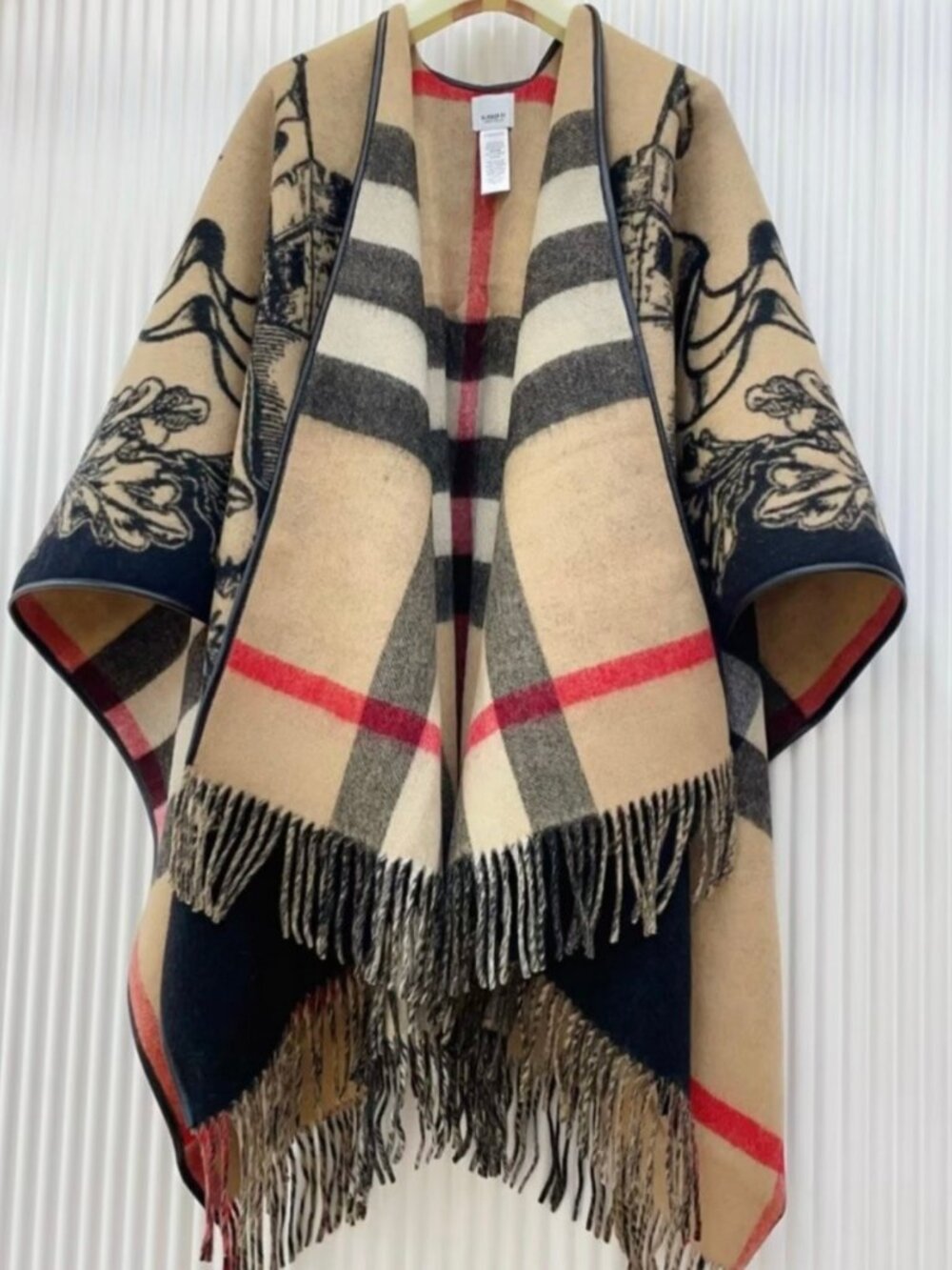 Burberry Reversible EKD Check Wool Cape